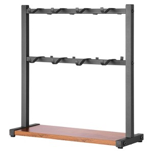 VEVOR Coffee Mug Holder for Countertop, 16 Hooks Coffee Cup Holder with Storage Base, 2 Tier Carbon Steel & Wood Mug Display Stand, Matte Black - 1 of 4