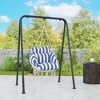 Outsunny Hanging Hammock Chair, Cotton Rope Macrame Swing Chair with Large Cushion, Chain, Steel Frame for Indoor Outdoor Patio Balcony - 3 of 4
