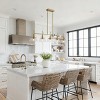 Modern 5-Light Linear Chandelier for Dining Room, 59.45in Brass Finish Kitchen  Island Pendant Light with Seeded Glass Shade - 2 of 4