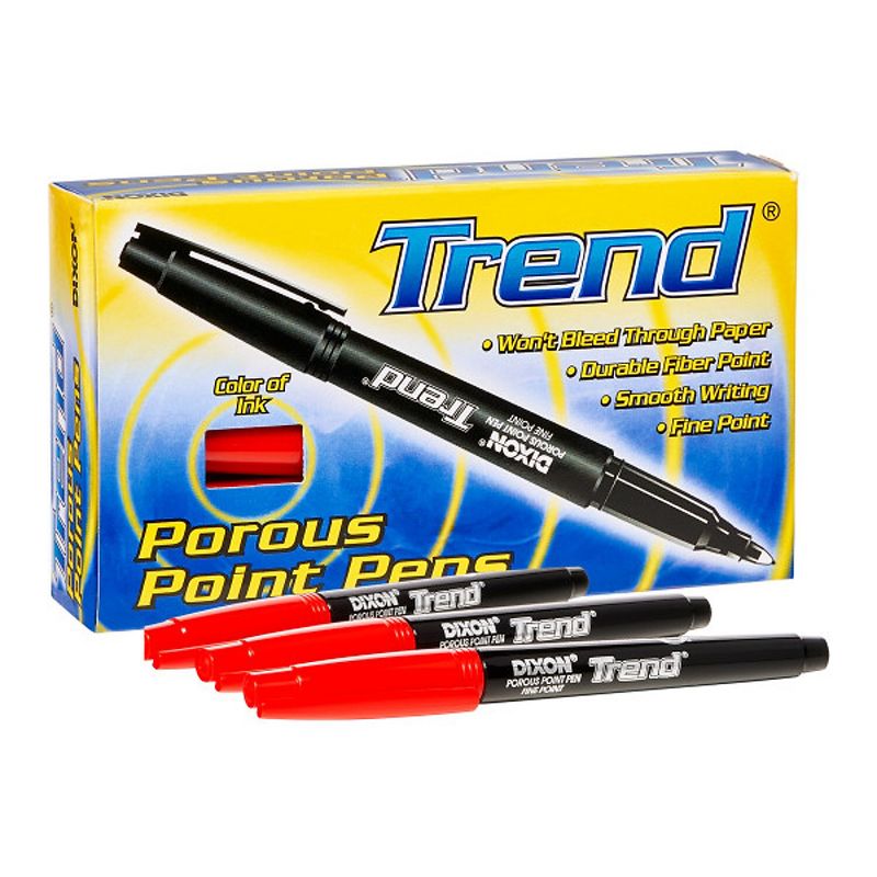 Dixon Trend Porous Point Pens Red Pack of 12 (DIX81110), 1 of 2