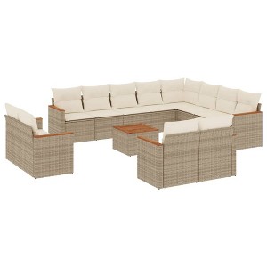 vidaXL Garden Sofa Set Beige, Cream White - 1 of 4