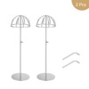 Unique Bargains Non-Slip Stainless Steel Adjustable Height Wigs Hat Display Stand Holder 2 Pcs - 3 of 3