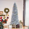 HOMCOM 7 FT Tall Unlit Slim Douglas Fir Artificial Christmas Tree with Realistic Branches, and 818 Tips, Silver - 2 of 4