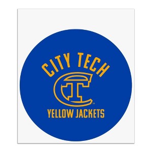 New York City College of Technology Yellow Jackets Logo Automotive Car Window Locker Circle Bumper Sticker - 1 of 4