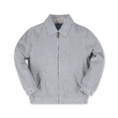 Hope & Henry Boys' Long Sleeve Seersucker Bomber Jacket, Kids
