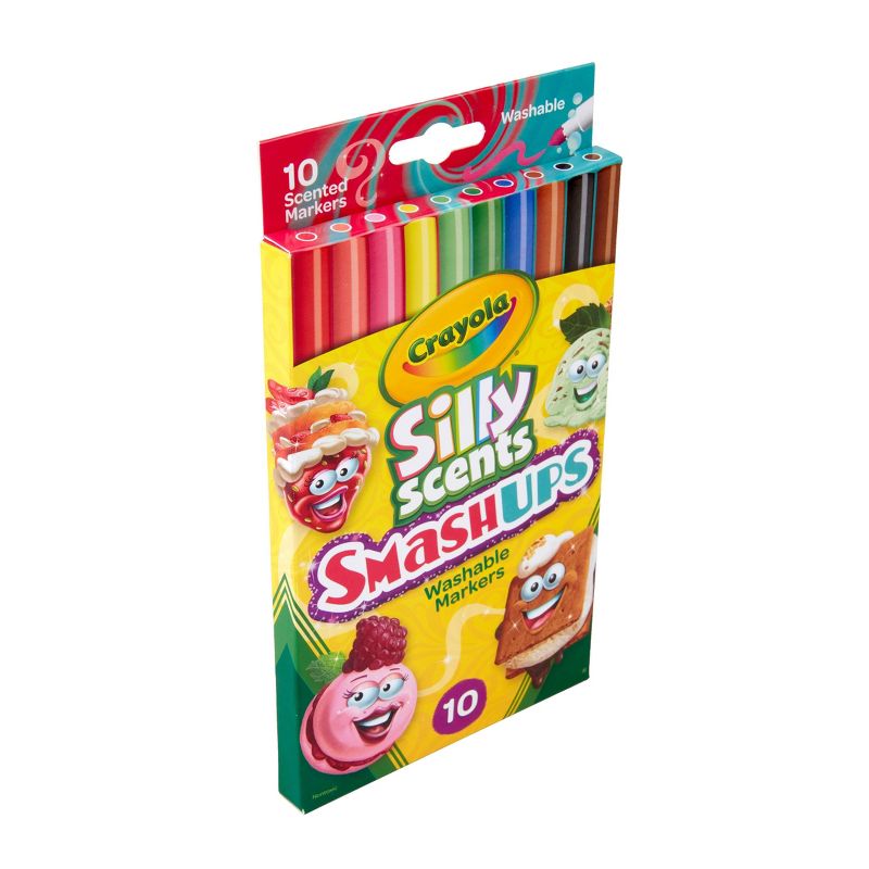 Crayola 10pk Silly Scents Smash Ups Slim Washable Markers, 3 of 8