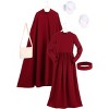 HalloweenCostumes.com Handmaid's Tale Adult Deluxe Cloak Costume Womens, Crimson Red Hooded Robe Halloween Outfit - 3 of 4