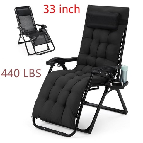 26"/29"/33" Width ZeroGravity Lounge Chair Foldable 440 lbs Capacity With Removable Cushion & Headrest & Tray - image 1 of 4