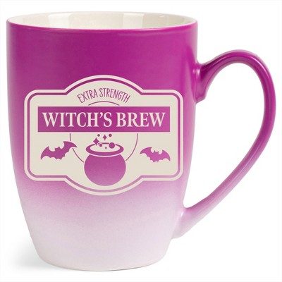 100 North Magic Potion 10 Ounce Pink and White Two Toned Ombre, Comfortably Fits Your Hands, Ceramic Tea Coffee Cup Mug, Witch's Brew