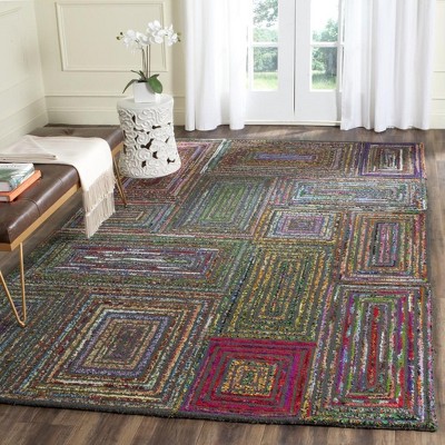 Handmade Multicolor Wool and Cotton 6' x 9' Rectangular Area Rug