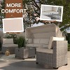 4 Pieces Patio Sectional Sofa Set, PE Rattan Daybed, Outdoor Wicker Sunbed Chaise Chair, Adjustable Backrest, for Poolside, Backyard - 2 of 4