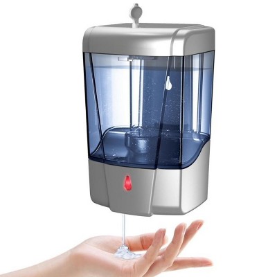 LunaLulinlk Automatic Soap Dispenser 20oz/600ml Wall-Mounted Sanitizer/Gel for Home & Commercial, Silver