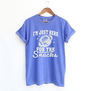 Simply Sage Market Women's I'm Just Here For The Snacks Disco Short Sleeve Garment Dyed Tee - 1 of 4