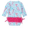 RuffleButts Baby Girls Mermaid Long Sleeve UPF50+ One Piece Rash Guard - 2 of 4