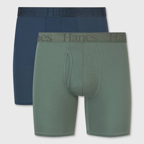 Hanes Originals Men’s Woven Boxer Underwear, Moisture Wicking, 3-Pack