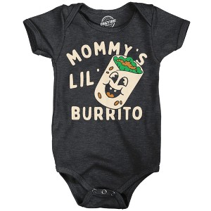 Mommys Lil Burrito Baby Bodysuit Funny Sarcastic Food Graphic Novelty Jumper for Infants - Crazy Dog Baby Bodysuit For Foodies - 1 of 4