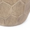 CAVINAS Bohemian Style Lightweight Concrete Patio Table,15.25" Outdoor Side Table with Wood Finish,Durable End Table for Garden,Patio,Natural - 4 of 4