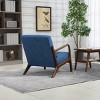 Mid Century Modern Lounge Chair with Upholstered Seat and Wood Frame, Accent Armchair for Living Room, Bedroom or Reading Nook-Tanpinhause - 4 of 4