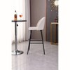 Nordlys Set of 2 Bar Stools in Metal and Beige Velvet Modern Design Style Upholstery Dining Room - 3 of 4