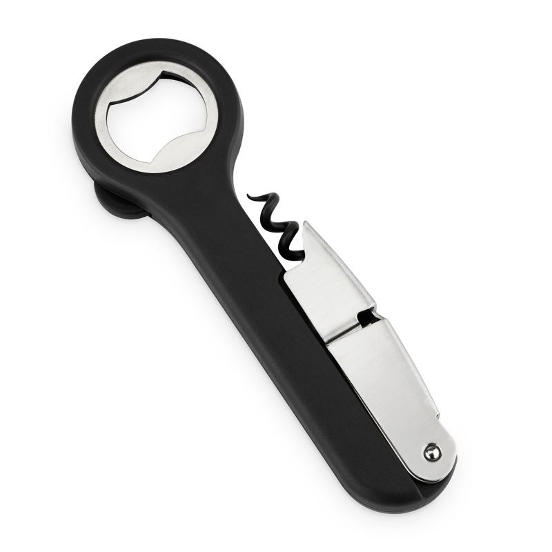 HOST Double Hinged Corkscrew, Black Bottle Opener and Foil Cutter, Wine Key, Bar Accessories, 1 of 12