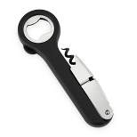 HOST Double Hinged Corkscrew, Black Bottle Opener and Foil Cutter, Wine Key, Bar Accessories