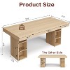 Double-Sided Storage Dining Table with 10 Compartments - 500lb Capacity, Steel-Reinforced Base, Scratch-Resistant MDF Top for Home & Cafe - 2 of 4