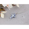 Natural Stone Cross Necklace Charm Cross Birthstone Pendant Quartz Healing Crystal Jewelry, Lapis Lazuli - 2 of 4