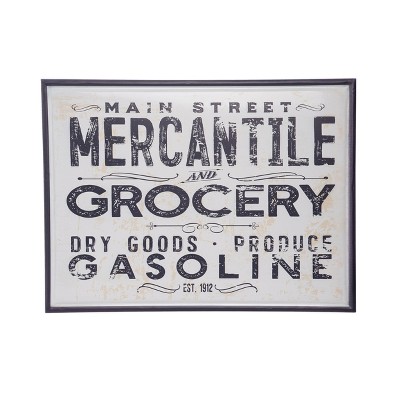 VIP Metal 31.5 in. White Main Street Mercantile Sign