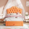 Twin Size Headboard Bed Frame with Storage Drawer, Upholstered Platform with Lights, Noise Free for Kids, Teens - 3 of 4