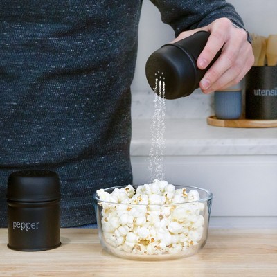 Black Enamel Modern Farmhouse Salt and Pepper Shaker Set