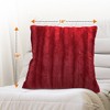 Cheer Collection Luxurious Faux Fur Throw Pillows Set of 2 - Maroon (18" x 18") - 3 of 4