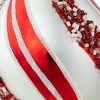 Northlight Set of 2 White and Red Glitter and Beads Striped Finial Glass Christmas Ornaments 5.5" - 4 of 4