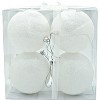 4E's Novelty 4 Pack 4’’ Snowball Ornaments - Iridescent, shatterproof Christmas decor for white holiday themes, tree ornaments - 4 of 4
