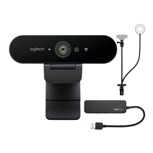 frugtbart Solformørkelse Derfra Logitech Miro 4k Pro Webcam With Webcam Stand And 4-port 3.0 Usb Hub :  Target