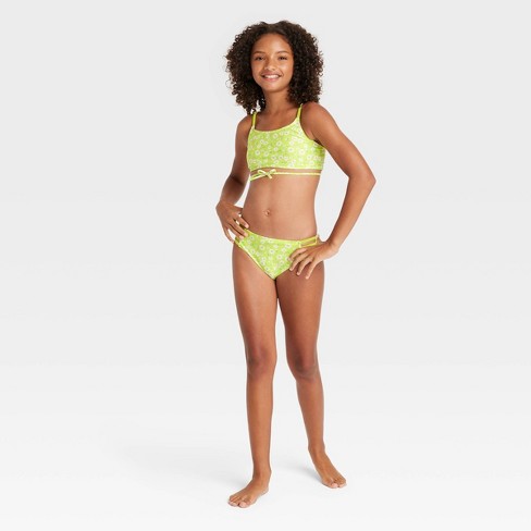 Girls' 'stay A While' Ribbed Bikini Swim Top - Art Class™ Lime Green Xl :  Target