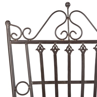 Belen Black Rust Iron Outdoor Bistro Set with Round Table