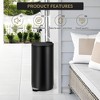 8 Gallon Stainless Steel Round Trash Can with Soft-Close Lid, Step Waste Bin with Removable Inner Bucket for Home Office Bathroom Bedroom, White - 4 of 4
