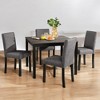 5-Piece Square Dining Table Set with 4 Upholstered Chairs, Wood Kitchen Table Set for Small Spaces and Dining Room - 2 of 4