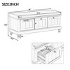 Classic Storage Bench with Cushioned Seat and Three Drawers for Entryway and Living Room - 2 of 4