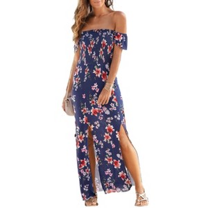 Women's Floral Off Shoulder Maxi Dress - LASCANA - 1 of 4