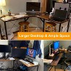 Aoxun L-Shaped Computer Desk, 59" Corner Office Desk with Metal Frame, Large Home Workstation with CPU Stand, Rustic Brown - 2 of 4