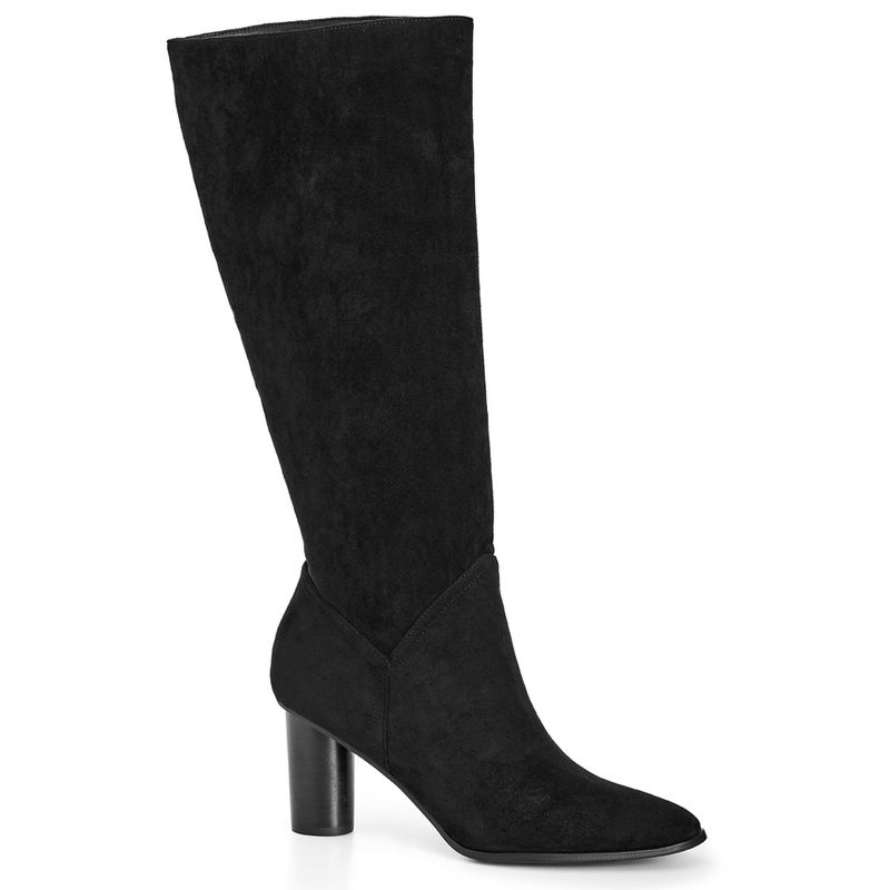 Women's Wide Fit Impact Knee Boot - Black | CITY CHIC, 1 of 8