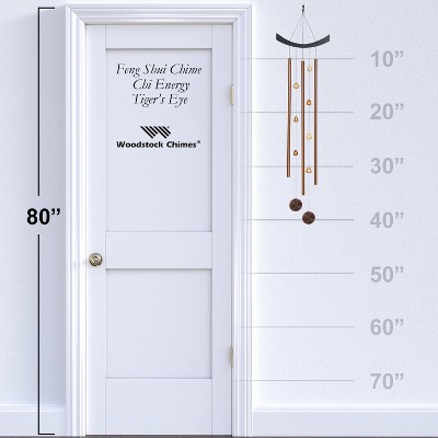 Bronze and Tiger's Eye Feng Shui Wind Chime, 41"
