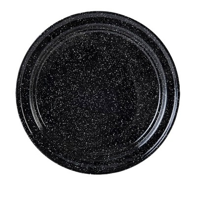 Granite Wire 12-Inch Enameled Steel Dinner Plate, Indoor/Outdoor Use,Fire & Oven Safe Everyday Dinnerware, Lightweight & Ideal for Camping, Kitchen