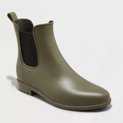 Women's Chelsea Rain Boots - A New Day™ Green 12