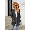 Women's Ribbed Long Sleeve Cardigan, Casual Knit Open Front Sweater with Pockets - 2 of 4