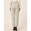 INSPIRE CHIC Women's Vintage Tartan Plaid Elastic Waist Straight Long Trousers - 4 of 4