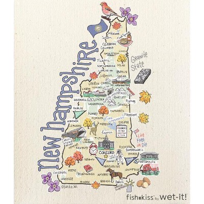 Wet it By Fishkiss State Washcloth - New Hampshire