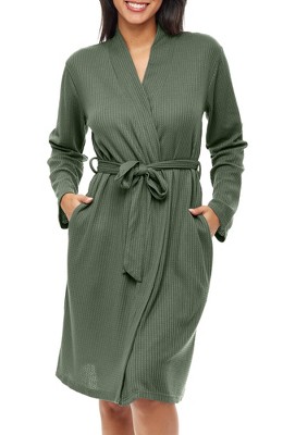 Women's Classic Soft Knit Short Lounge Robe with Pockets