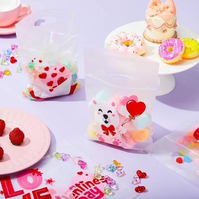 Joyfy 36 Pcs Valentine Cellophane Gift Bags, 6-Design Candy Treat Bags for Kids Party Favors, Classroom Exchange Prizes